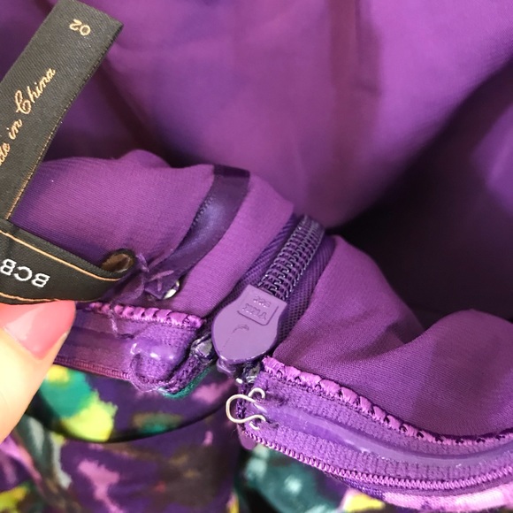 BCBG Sateen Floral Strapless Mini Cocktail Dress - Picture 7 of 8